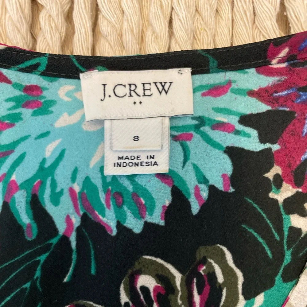 J. CREW Floral Cottagecore Printed Sleeveless Ruffle V-Neck Tank Top Size 8
